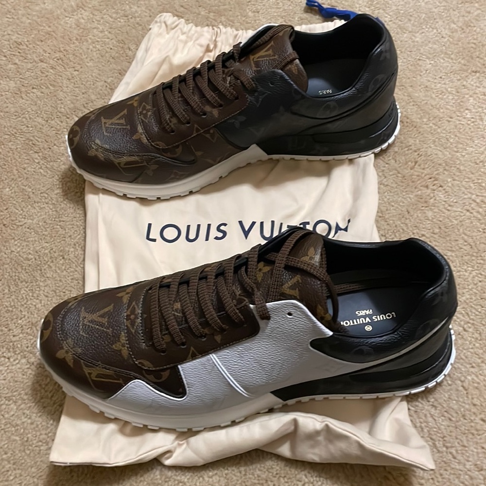 Louis Vuitton Brown Monogram & White Trim Men's Sneakers